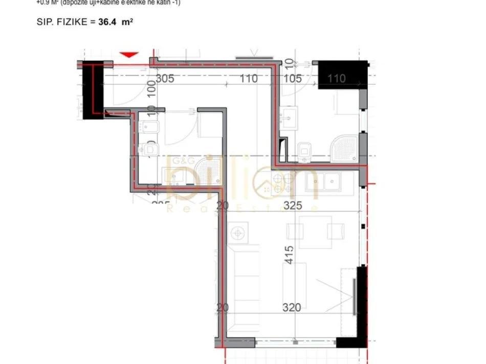 Lezhe Shengjin, shitet apartament Kati 3, 36 m² (Kune, Shëngjin, Albania)