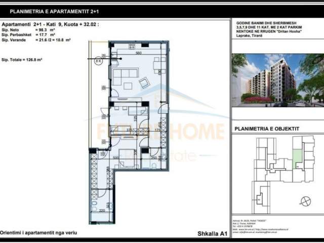 Tirane, shitet apartament Kati 9, 127 m² 157.000 Euro (Dritan Hoxha)
