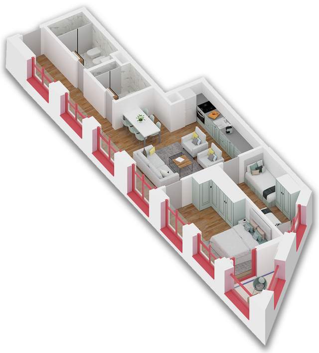 Tirane, shitet apartament 2+1+BLK Kati 6, 104 m² 104.000 Euro (Pasho Hysa)