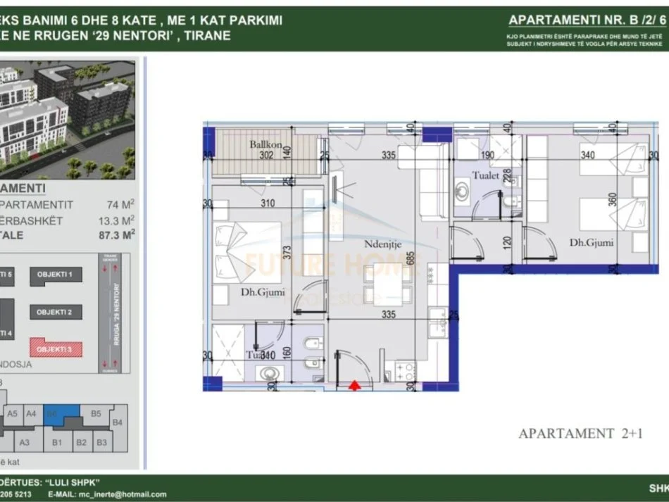 SHITET APARTAMENTI 2+1 TE TIRANA ENTRY