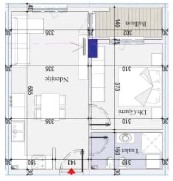 Tirane, shes apartament 1+1+Ballkon Kati 5, 60 m² 72.000 € (29 nentori)