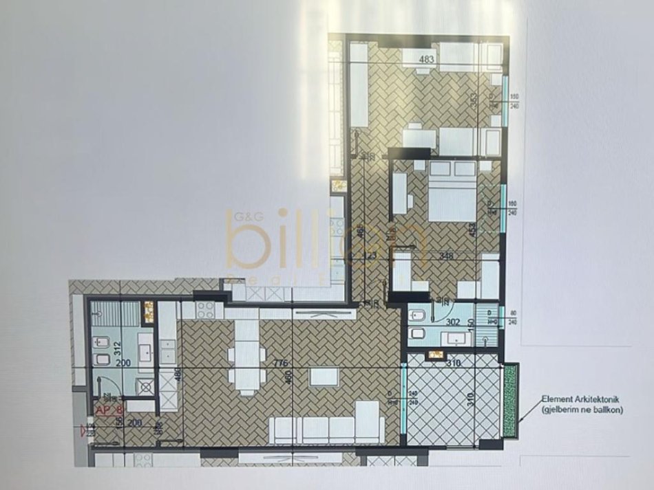 Tirane, shitet 2+1+Ballkon , 124 m² 250.000 € (lLiqeni i Thate)