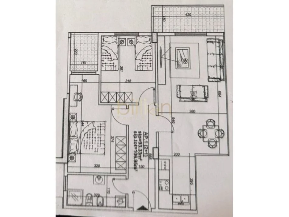 Tirane, shitet apartament 2+1+Ballkon , 107 m² 155.000 € (Astir)