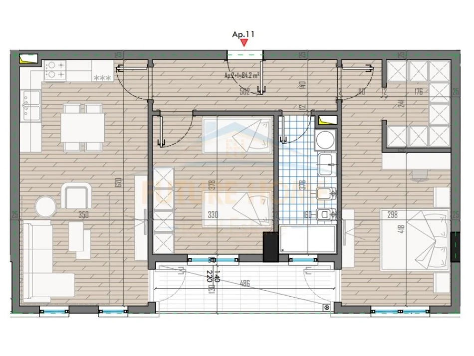 Tirane, shitet apartament 2+1 Kati 1, 99 m² 91.170 € (QTU)