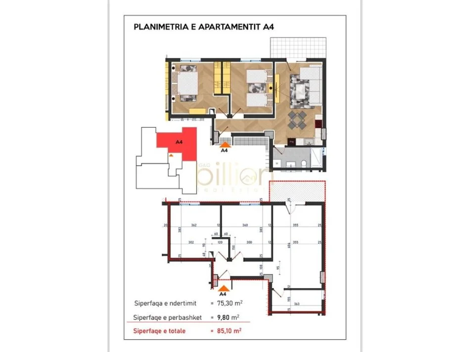 Tirane, shitet 2+1+Ballkon , 85 m² 128.000 € (Durres)