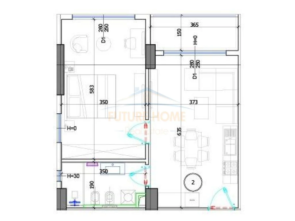 Disponojme apartament 1+1 tek Liburna Residence, Qerret