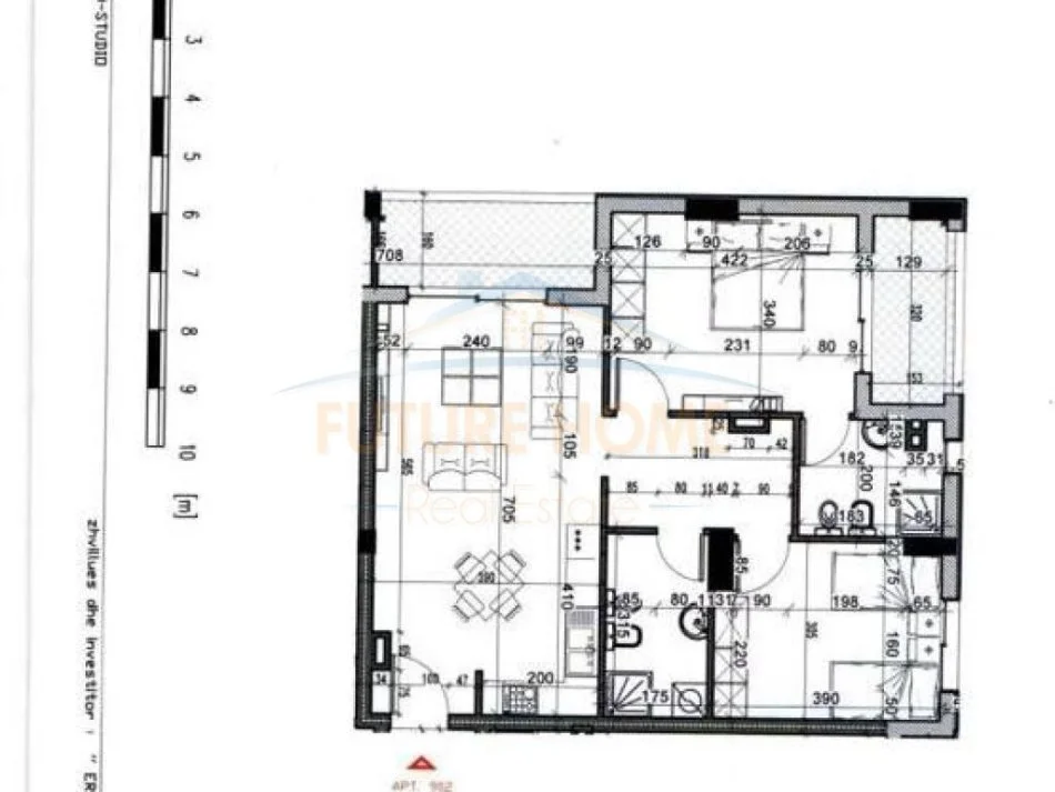 Tirane, shitet apartament 2+1+Ballkon Kati 9, 105 m² 147.000 € (Oxhaku)