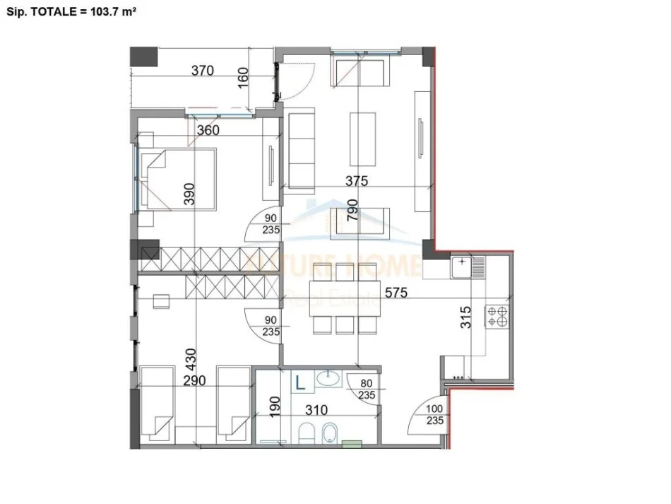 Shitet, Apartament, 2+1, Kompleksi Aura, Laprake