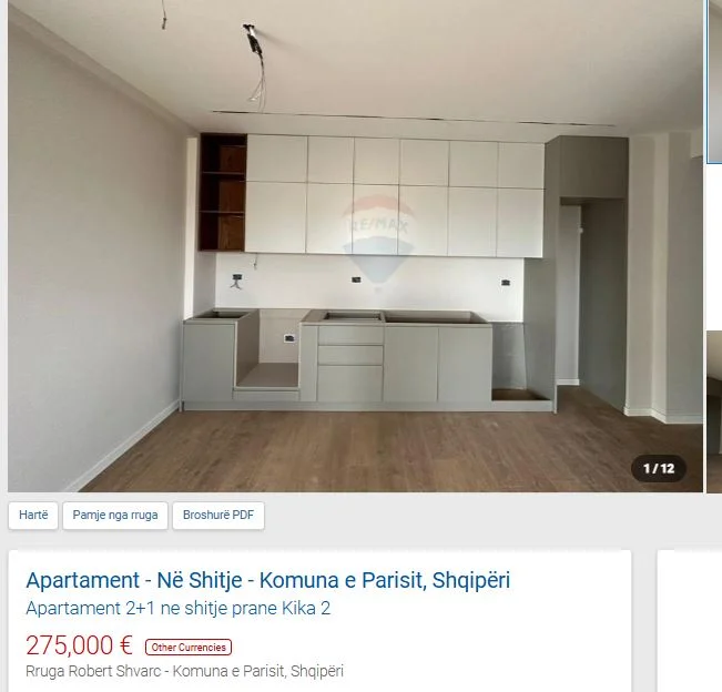 Tirane, shitet apartament 2+1 Kati 7, 100 m² 275.000 € (PRANE KIKA 2 KOMUNA E PARISIT)