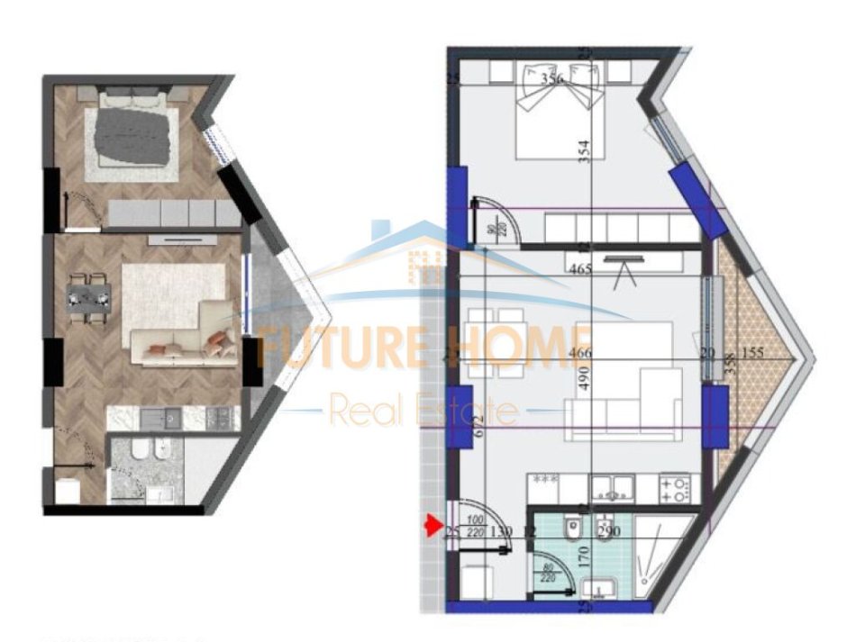 Tirane, shitet apartament 1+1 Kati 8, 71 m² 114.300 € (Zogu i Zi)