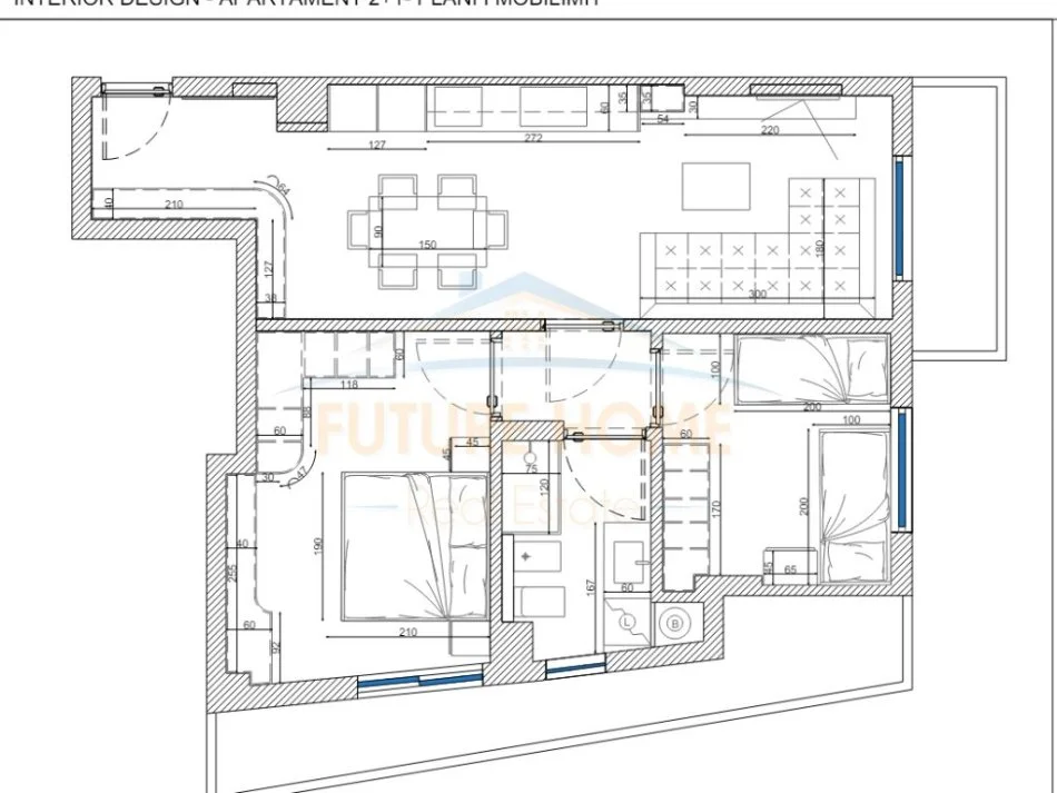 Tirane, shitet apartament 2+1, Kati 3, 95 m² 125,000 € (UNAZA E RE)