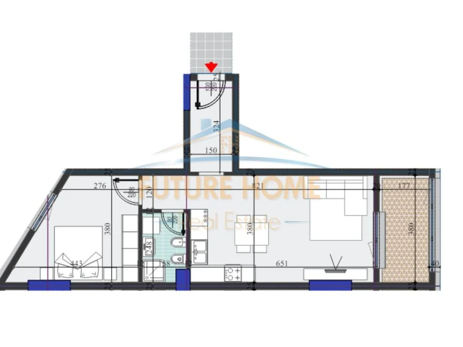 Tirane, shitet apartament 1+1 Kati 3, 79 m² 123.845 € (LAPRAKE)