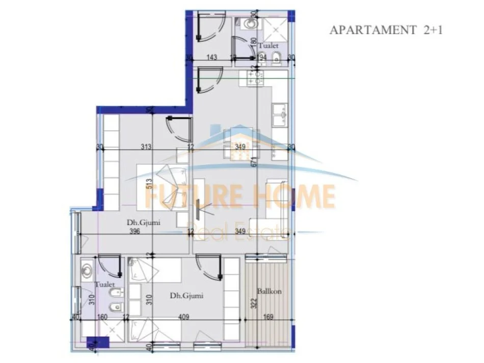 Tirane, shitet apartament 2+1 Kati 5, 96 m² 111.000 € (ISH DOGANA)