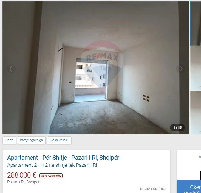 Tirane, shitet apartament 2+1 Kati 4, 93 m² 288.000 € (PAZARI I RI)