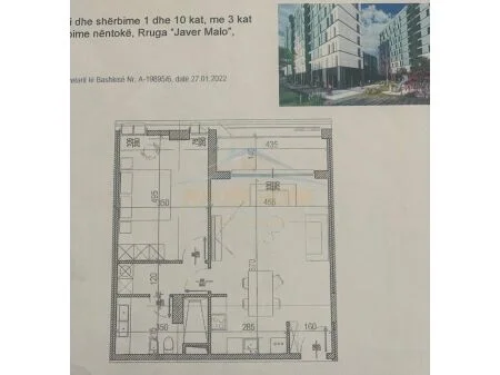 Shitet, Apartament 1+1, Riverside Residence, Tirane. 	AREA42398