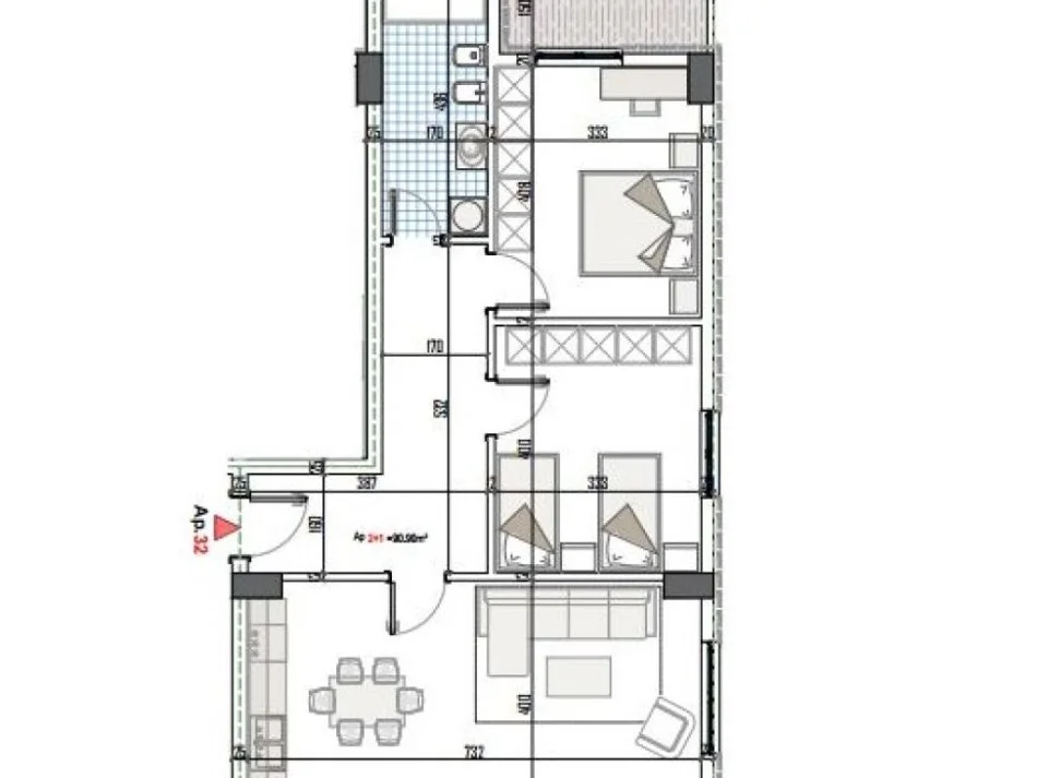Tirane, shitet apartament 2+1+Ballkon Kati 5, 105 m² 126.000 € (Bulevardi i Ri)