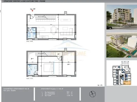 Durres, shitet apartament duplex 1+1 Kati 1, 96 m² 124.300 € (Golem, Shqiperia, AREA42976)