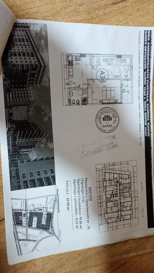 Tirane, shitet apartament 1+1 Kati 6, 64 m² 83.174 € (Paskuqan)