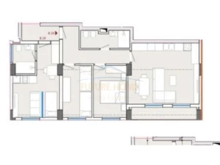 Tirane, shitet apartament 2+1 Kati 3, 110 m² 310.000 € (Rruga Grigor Heba, Stadiumi Dinamo, Tirane, AREA43411)