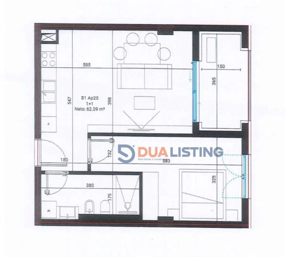 Vlore, shes apartament 1+1+Aneks+Ballkon Kati 2, 73 m² 219.800 € (Square Village – Dhërmi)