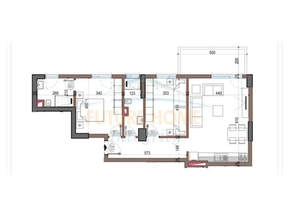 Tirane, shitet apartament 2+1+Aneks+Ballkon Kati 8, 104 m² 87.550 € (KAMEZ)