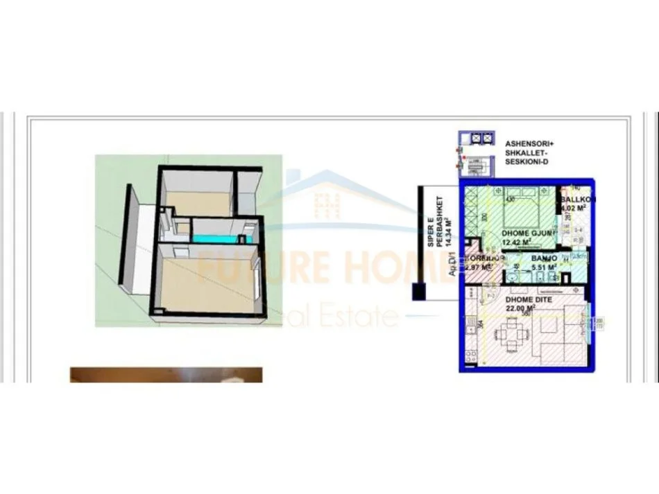 Tirane, shitet apartament 1+1 , 69 m² 113.820 € (kompleksi guce rruga e kavajes)