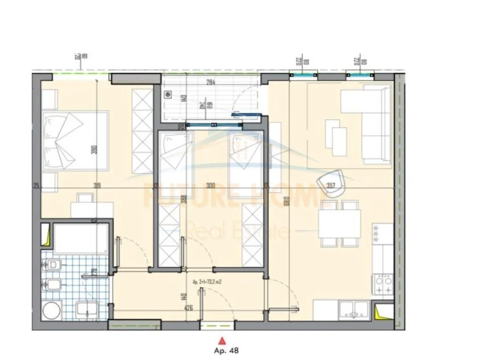 Tirane, shitet apartament 2+1 Kati 8, 84 m² 83.950 € (Prane QTU)