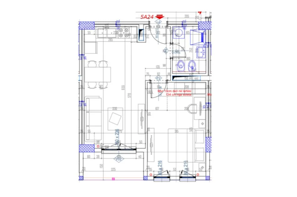 Tirane, shes apartament 1+1 Kati 2, 67 m² 85.000 € 