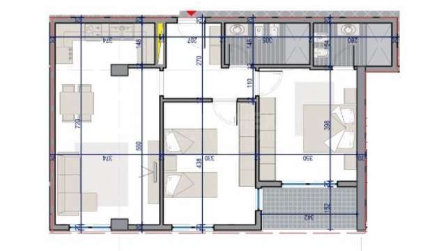 Tirane, shes apartament 2+1+BLK Kati 6, 103 m² 82.300 Euro (3 deshmoret)