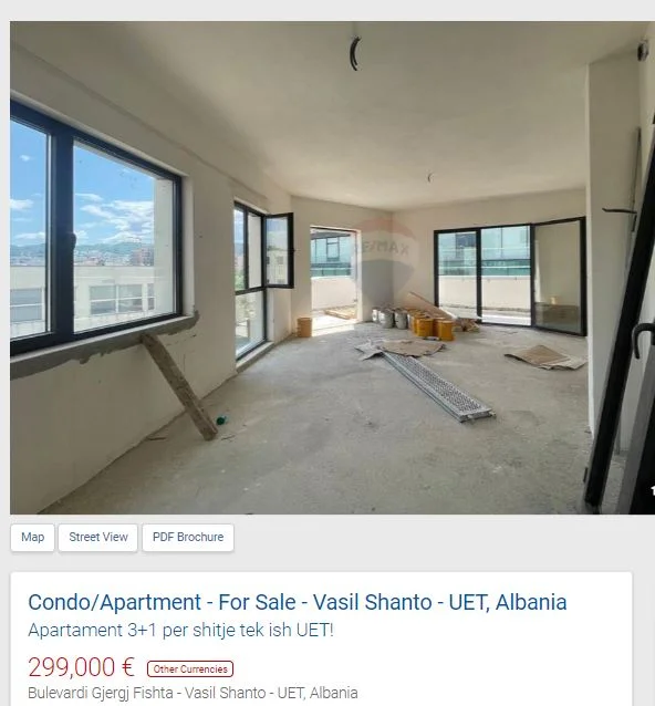 Tirane, shitet apartament 3+1 Kati 4, 120 m² 299.000 € (vasil shanto ish uet)