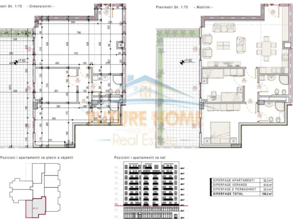 Tirane, jepet me qera ambjent biznesi Kati 2, 158 m² 1.600 € (Rruga Kosovareve)