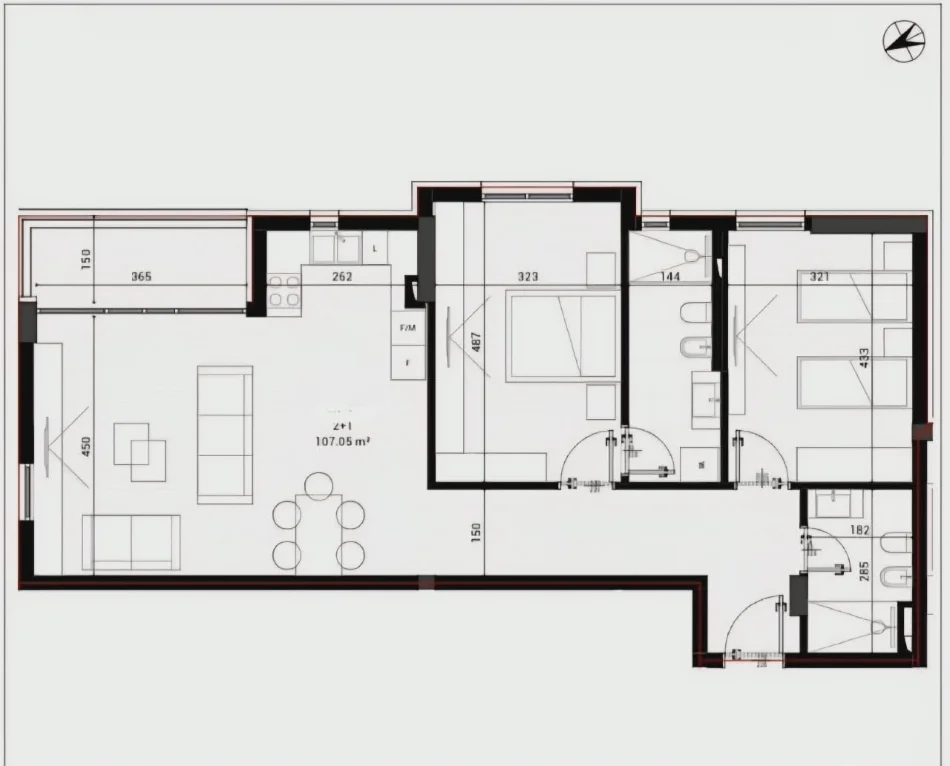 Tirane, shitet apartament 2+1 , 240.000 € (Mjull-Bathore)Park Houses Residence
