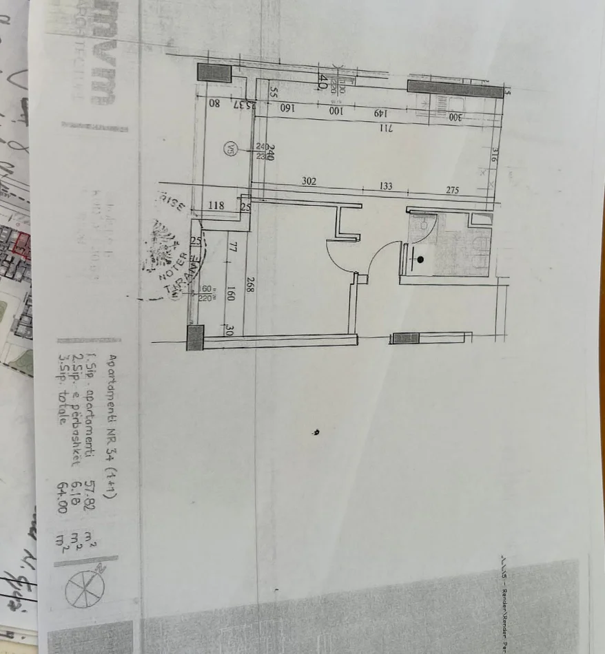 Tirane, shitet apartament 1+1 Kati 9, 64 m² 100.000 € 