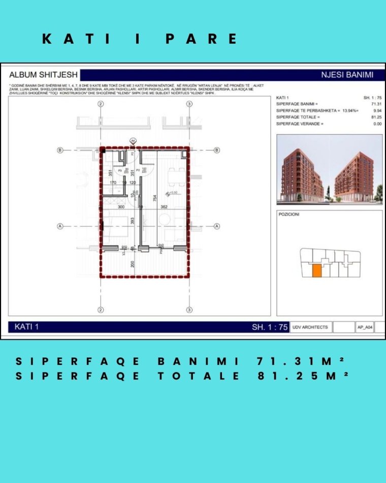 Tirane, Liste me oferta apartament 1+1 Kati 1, 81 m² 2.000 € (Fusha e aviacionit)