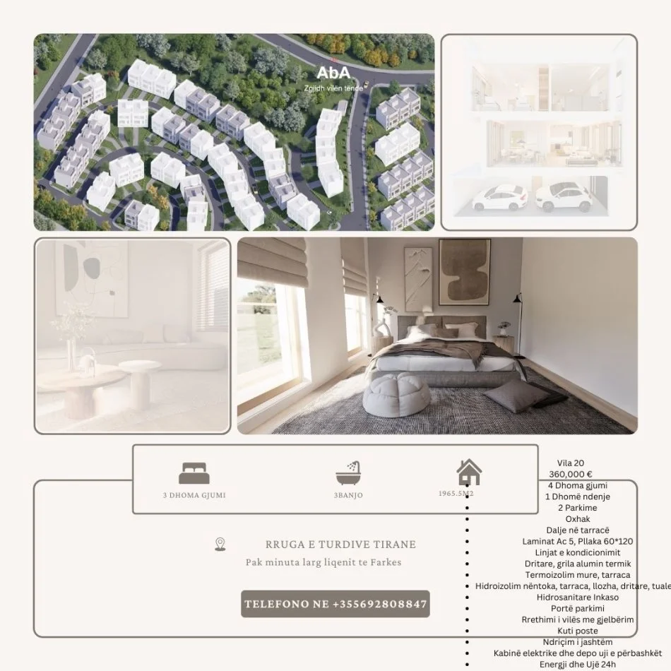 Tirane, shes Vile 4+1, Kati 3, 196 m² 360,000 € (Rruga e Turdive Tirane)