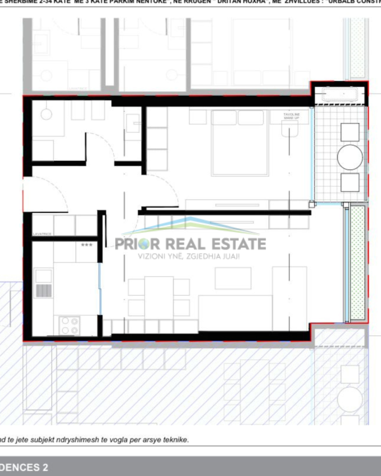 Tirane, shitet apartament 1+1+Ballkon Kati 6, 78 m² 157.000 € (Lion Park 2)