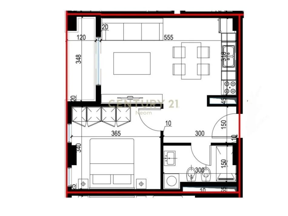 Tirane, shitet apartament 1+1 Kati 6, 61 m² 57.500 € 