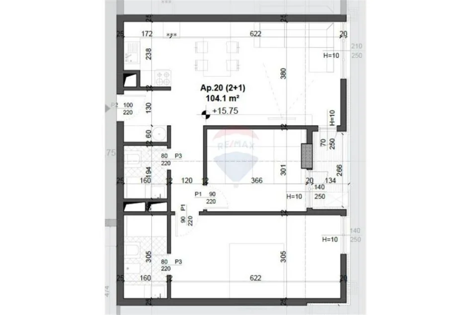 Tirane, shitet apartament 2+1 Kati 4, 104 m² 132.200 € (Rruga Simon Gjoni - Fusha e Aviacionit)