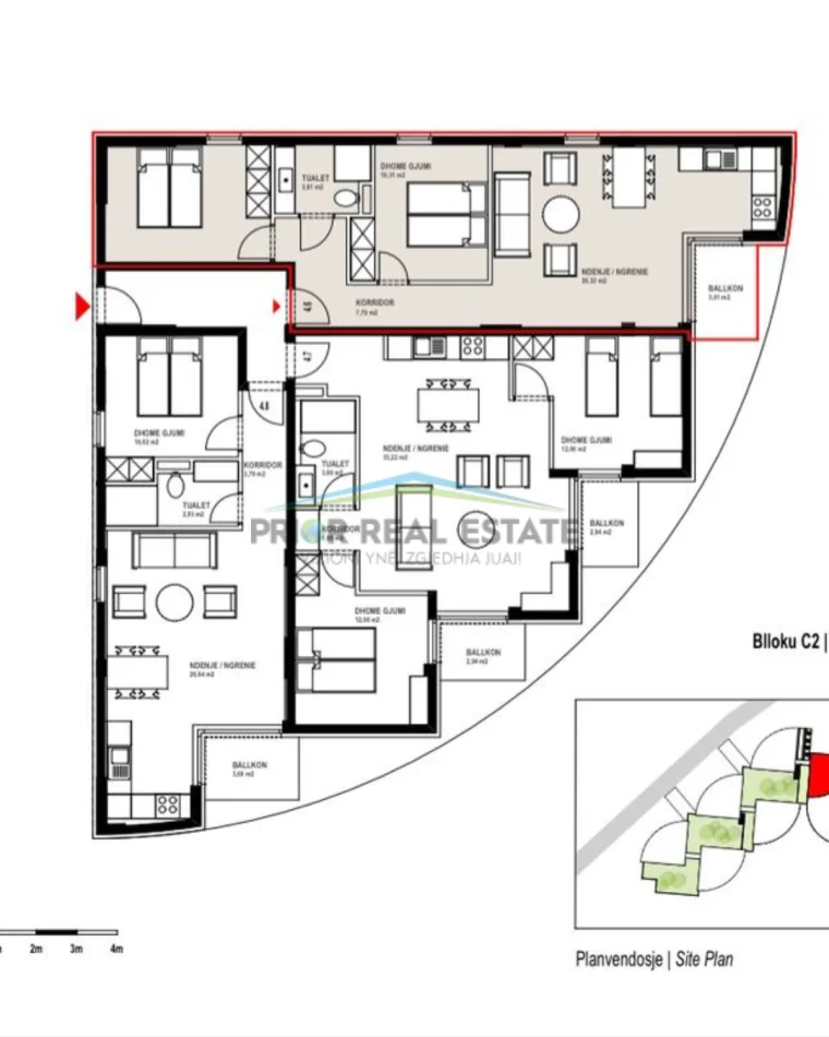 Durres, shes apartament 2+1 Kati 2, 89 m² 241.000 € (Ishem Shetaj)