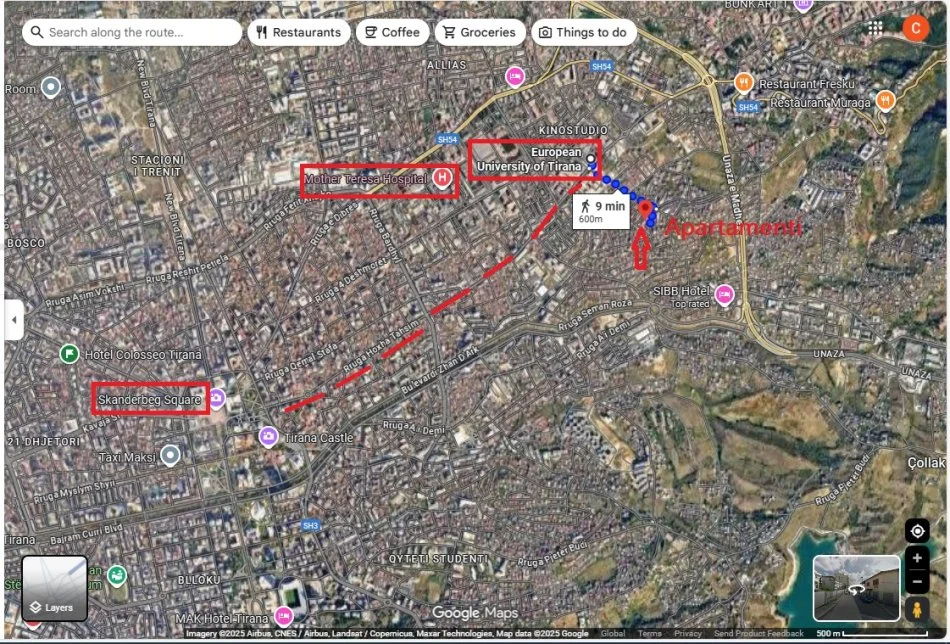 Tirane, jepet me qera apartament 1+1+Aneks Kati 1, 100 m² 400 € (Rr Vaid Kormaku, kodra e Priftit)