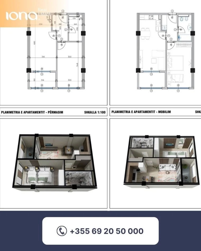 Golem ,Kompleksi “Vela Verde”,shitet apartament 1+1 , 1300 €/m², 48 m²