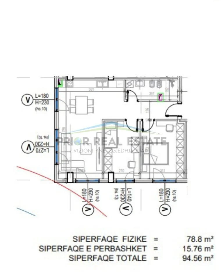 Tirane, shitet apartament 2+1 Kati 6, 95 m² 165.000 € (Kodra e Diellit)