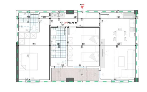 Tirane, shes apartament 2+1+Ballkon Kati 1, 104 m² 120.000 € (Bridge Side Residence)