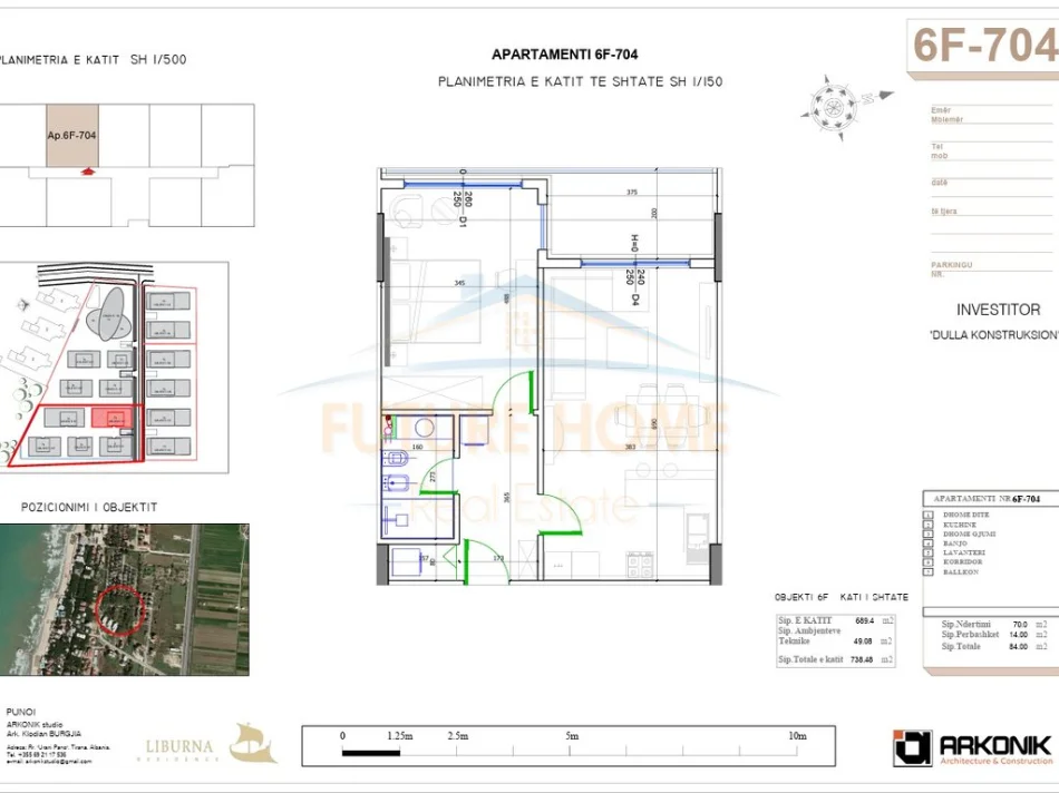Mali i Robit, shitet apartament 1+1 Kati 7, 84 m² 88.200 € (Mali i Robit)