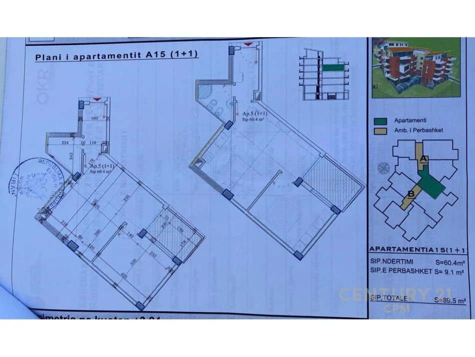 Tirane, shes apartament 1+1 Kati 2, 70 m² 139.000 € (LIQENI THATE)
