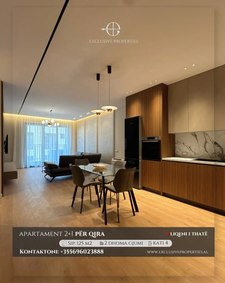 Tirane, jepet me qera apartament 2+1+Ballkon Kati 4, 1.500 € 