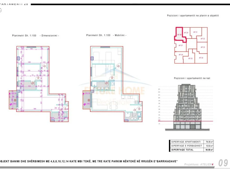 Tirane, shitet apartament 2+1+Aneks+Ballkon Kati 2, 95 m² 227.712 € 