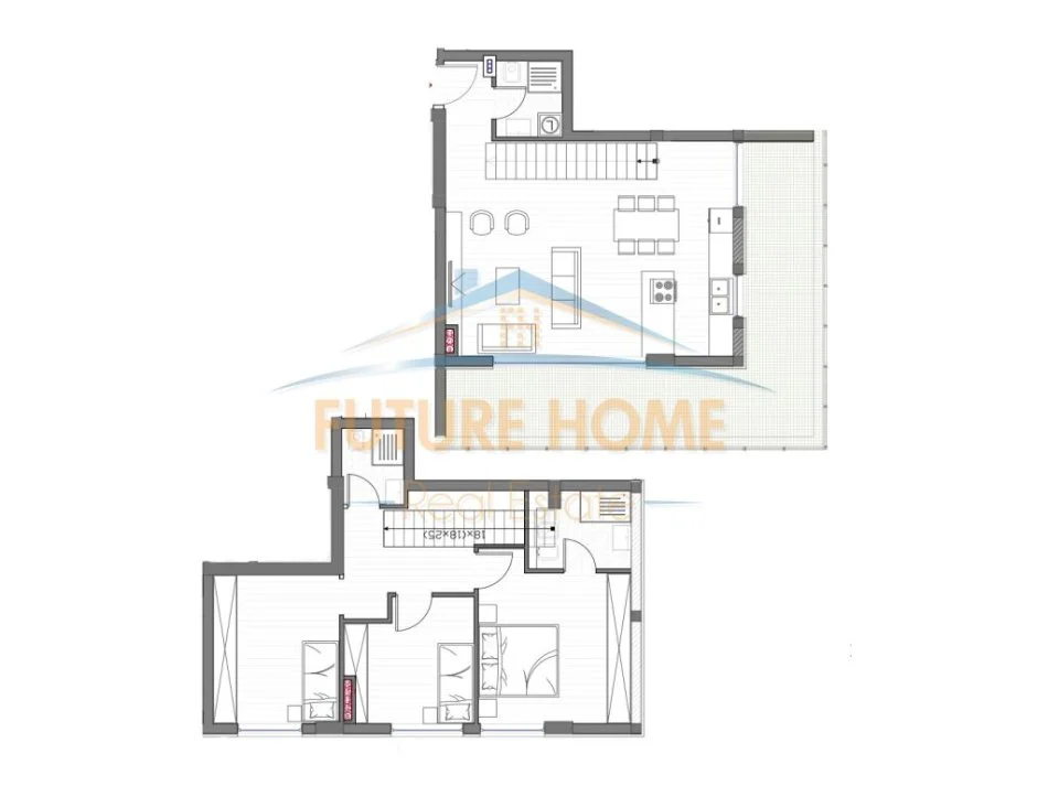 Tirane, shitet apartament duplex 3+1+Ballkon Kati 4, 135 m² 334.000 € (LIQENI I THATE)