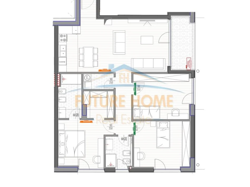 Tirane, shitet apartament 3+1+Ballkon Kati 2, 140 m² 325.000 € (LIQENI I THATE)