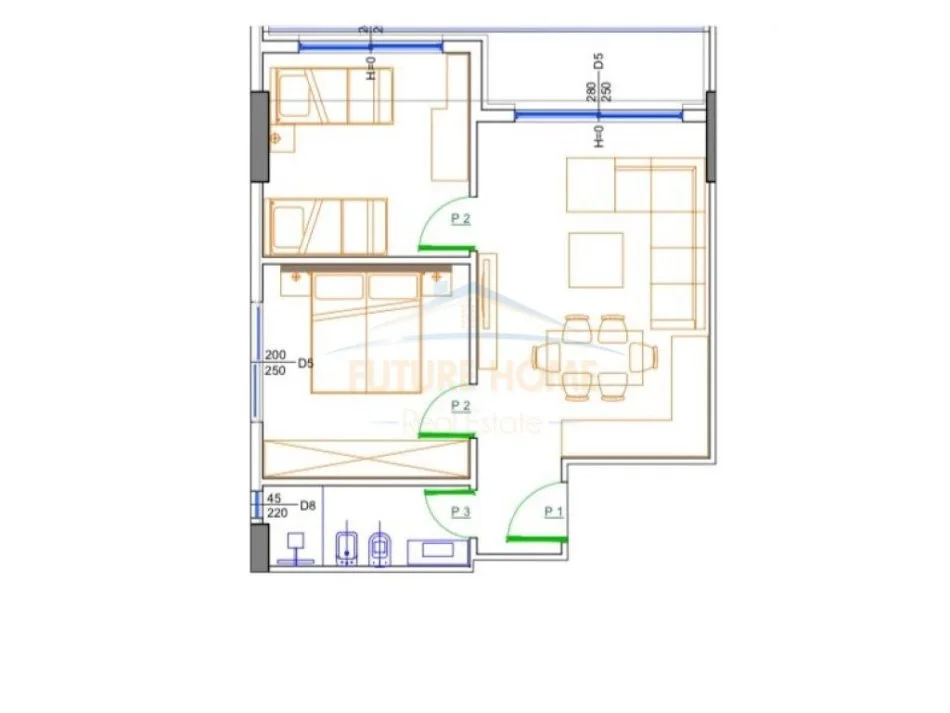 Durres, shitet apartament 2+1 Kati 5, 79 m² 95.000 € (Mali i Robit,Golem)